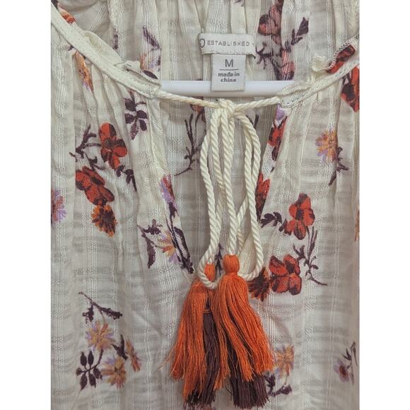 Flirty cream mini dress w/ autumnal color.scheme by Cato. size Medium - Picture 2 of 9